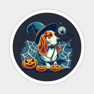 Basset Hound Pumpkin Magnet